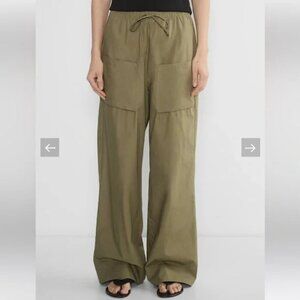 Aritzia Babaton System Poplin Pant Wide Leg Pants Army Olive Green Size Small
